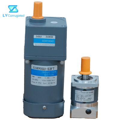 ชิ้นส่วนอะไหล่เครื่องจักรกล่องสามเฟส 90W มอเตอร์เหนี่ยวนำเกียร์ AC