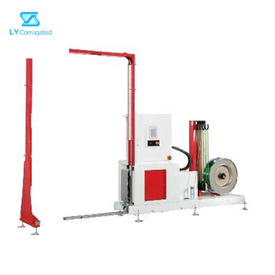 PLC เครื่องบรรจุกล่องแนวตั้ง Double PET PP สายคล้องคอลูกฟูกกล่องกระดาษแข็ง