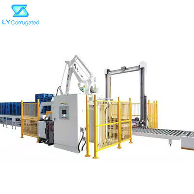 ระบบ Palletizer หุ่นยนต์แขน 6 แกนสำหรับ FFG Inline Machine Stitcher Folder Gluer